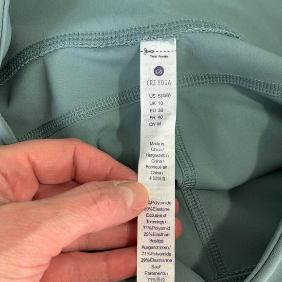 CRZ Yoga Leggings Womens Small Green Sports Capris Pockets Active Lounge READ - Picture 9 of 14